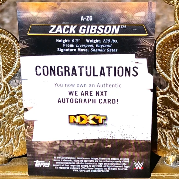 WWE Trading Cards Zack Gibson AND SHANTE The ADONIS Authentic Autographed NXT - Picture 9 of 14